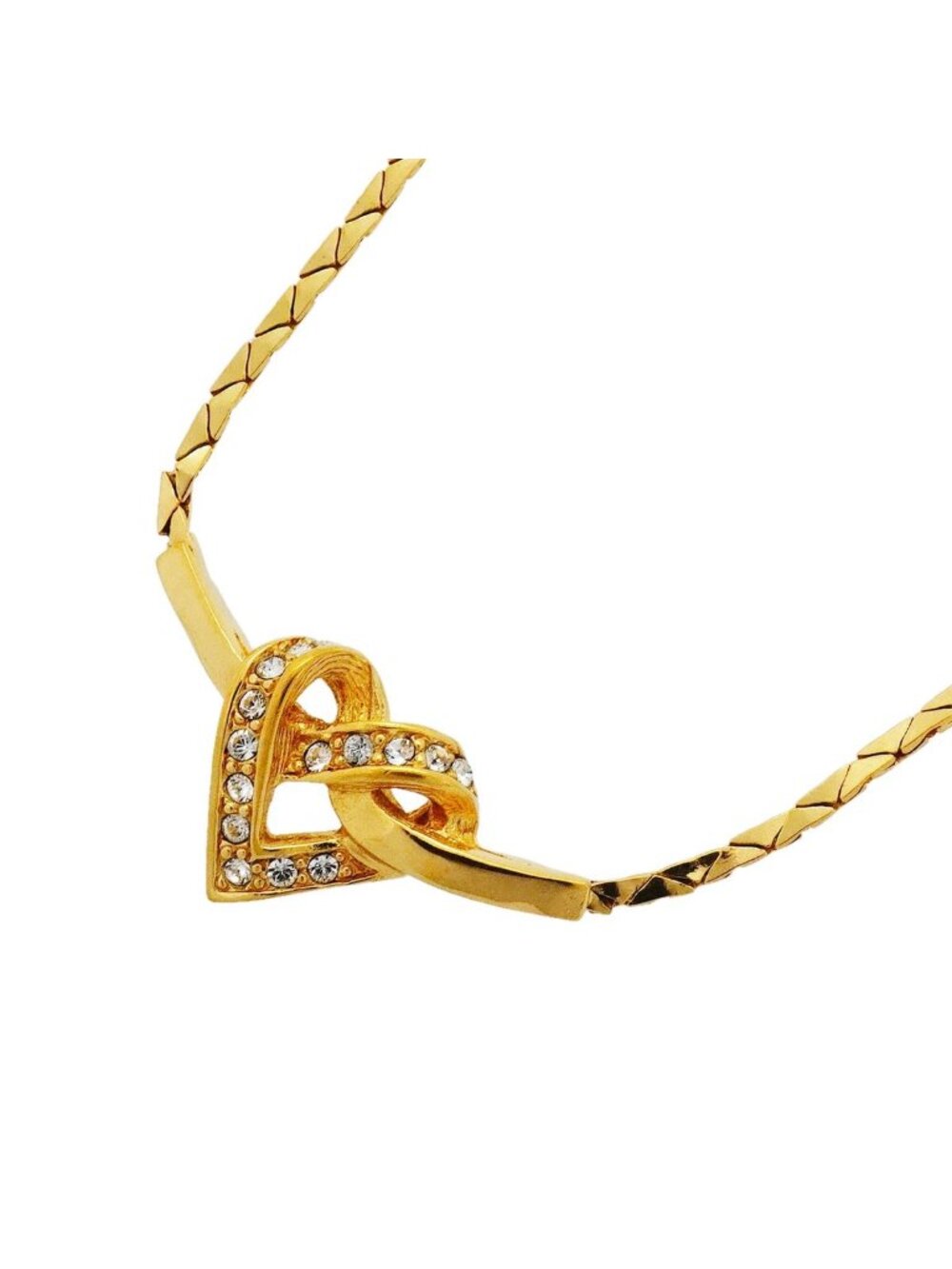 Dior Necklace Gold Plated Rhinestone